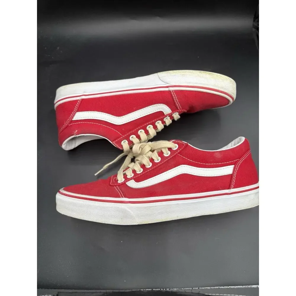 Vans Old Skool Red/White Canvas Skate Shoes Men’s Size 10 Used
